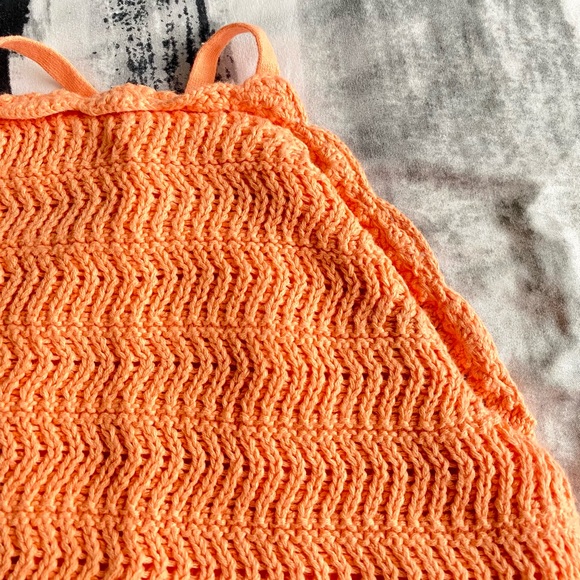 High Neck Sweater Tank - Neon Orange - Picture 2 of 5